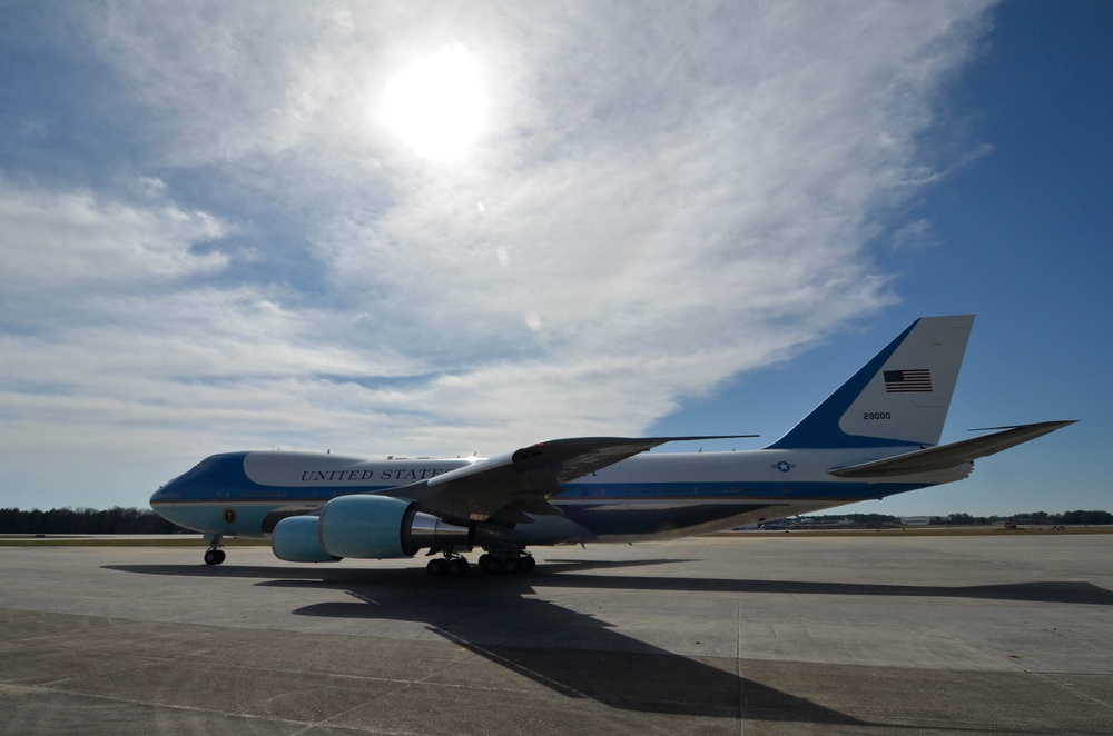 President Obama arrives at Dobbins ARB