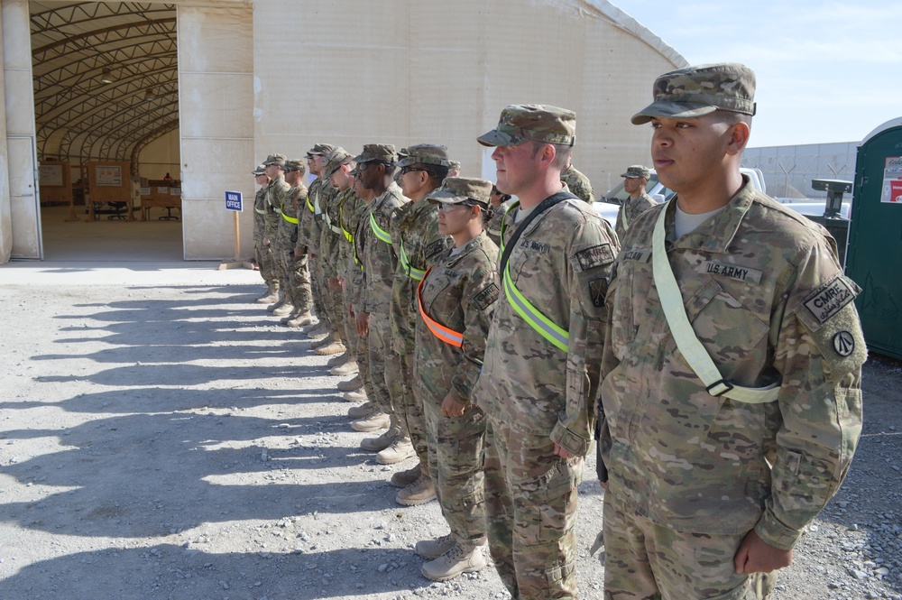 Honorable Heidi Shyu and Gen. Dennis Via visited the 18th CSSB retrograde yard in Kandahar Airfield, Afghanistan