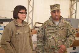 Honorable Heidi Shyu and Gen. Dennis Via visited the 18th CSSB retrograde yard in Kandahar Airfield, Afghanistan