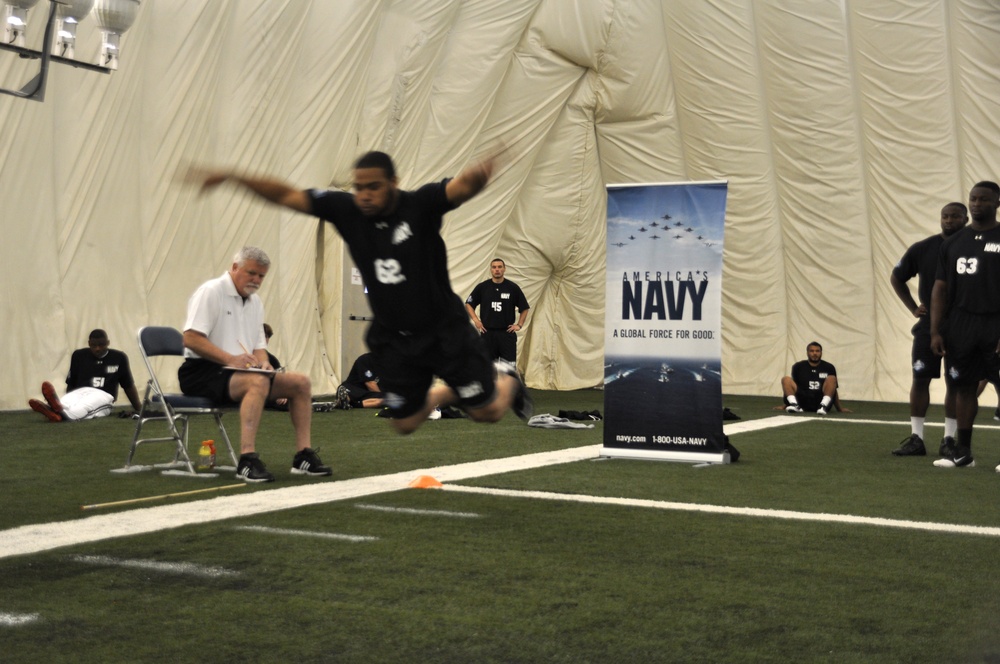 Navy, NFL partner during scouting combine in Houston