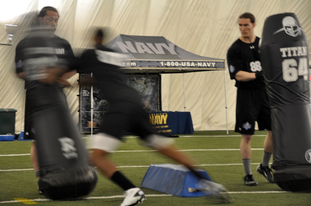 Navy, NFL partner during scouting combine in Houston