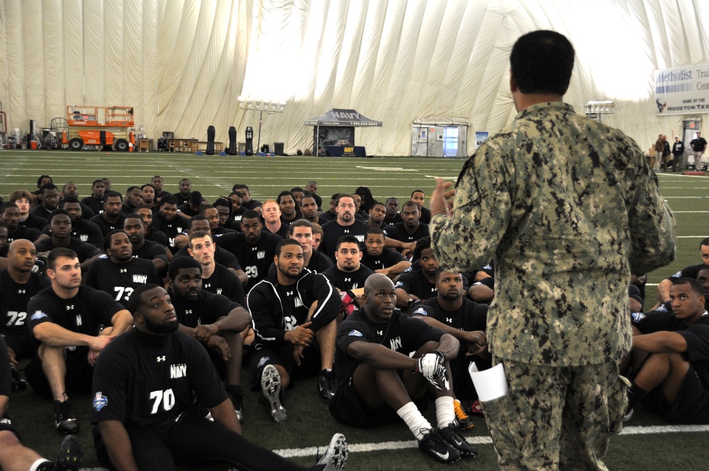 Navy, NFL partner during scouting combine in Houston