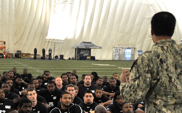 Navy, NFL partner during scouting combine in Houston