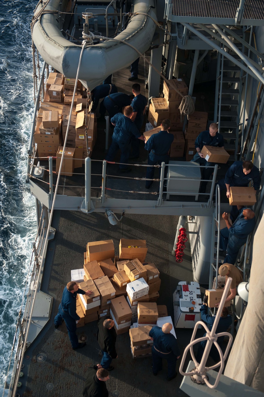 USS Mobile Bay replenishment