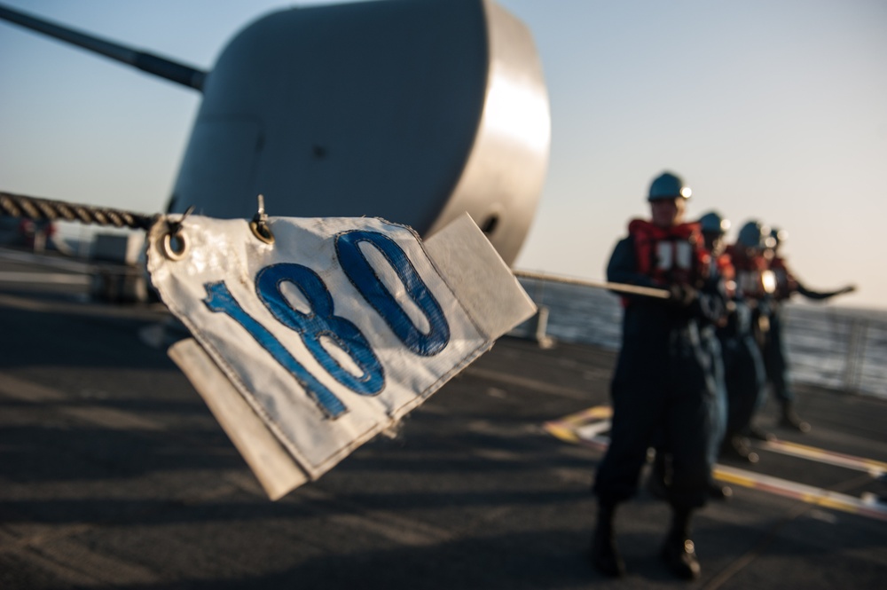 USS Mobile Bay replenishment