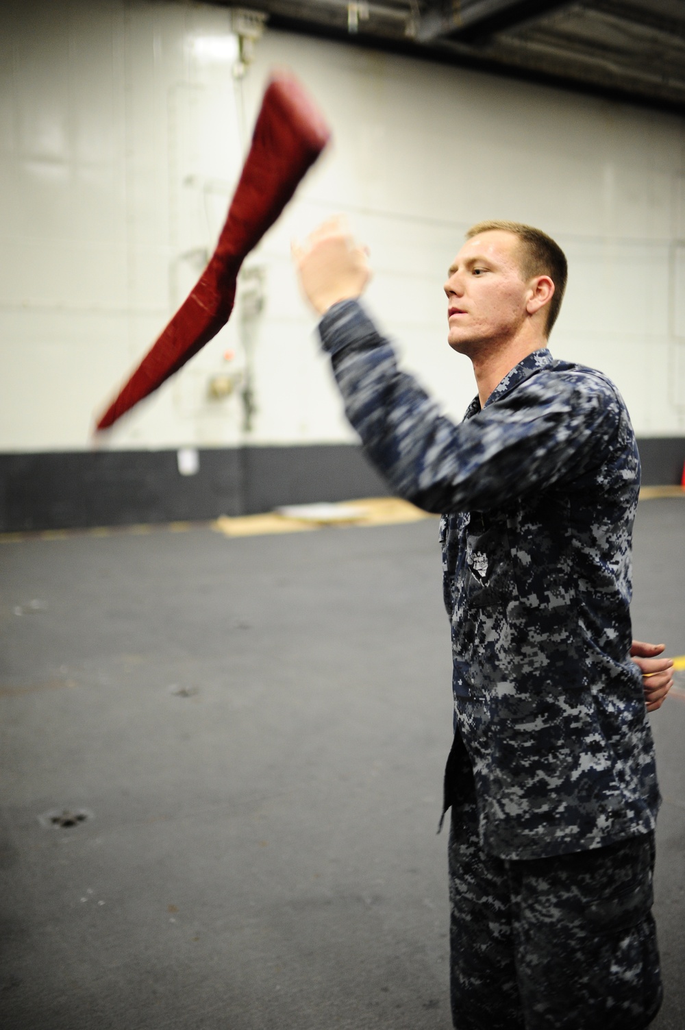USS George H.W. Bush honor guard practice
