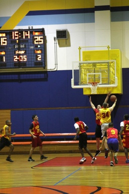 Intramural basketball kicks off aboard station