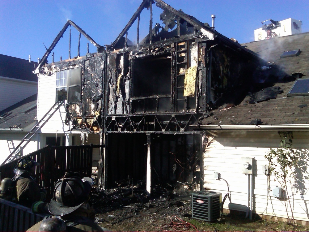 Townhomes catch fire on Joint Base Anacostia-Bolling