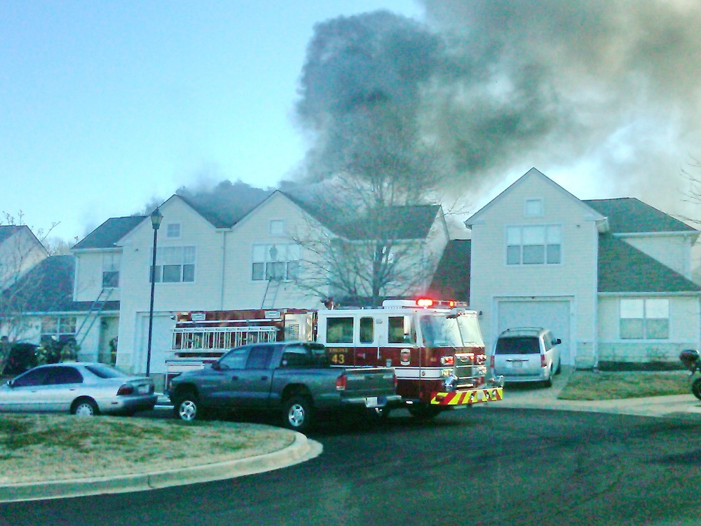 Townhomes catch fire on Joint Base Anacostia-Bolling