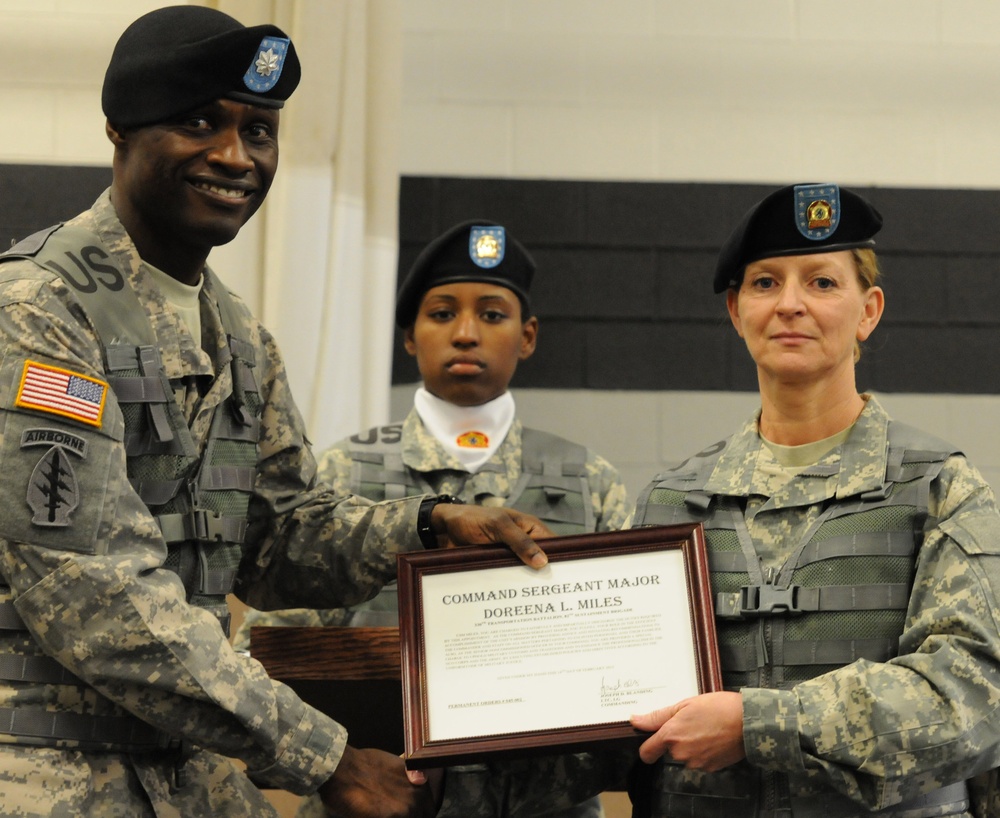 330th Trans. Bn. welcomes new CSM