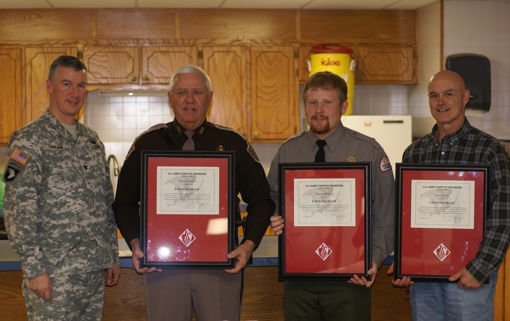 Lifesaving awards presented to Eufaula Lake rangers, Oklahoma state trooper