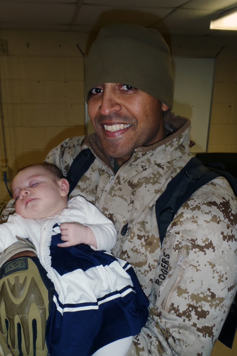 It’s a girl: Marine father meets baby girl