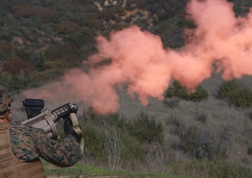 Marines fire M32 grenade launcher aboard Camp Pendleton
