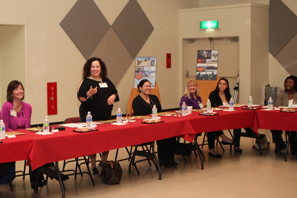 Meeting in Camp Foster community center