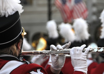 Motorcycle motorcade on the parade route