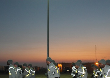 67th Signal Battalion soldiers run through desert morning