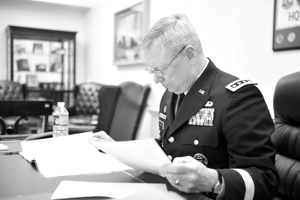 Army Gen. Frank Grass on the job