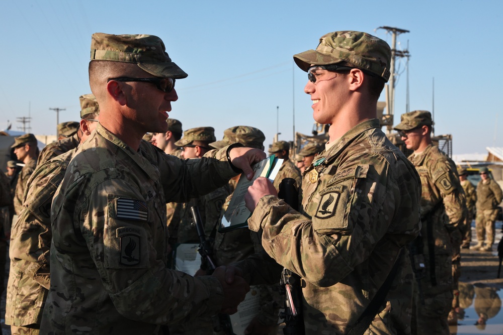 1st Squadron, 91st Cavalry Regiment, 173rd Airborne Brigade Combat Team End of Tour Awards ceremony