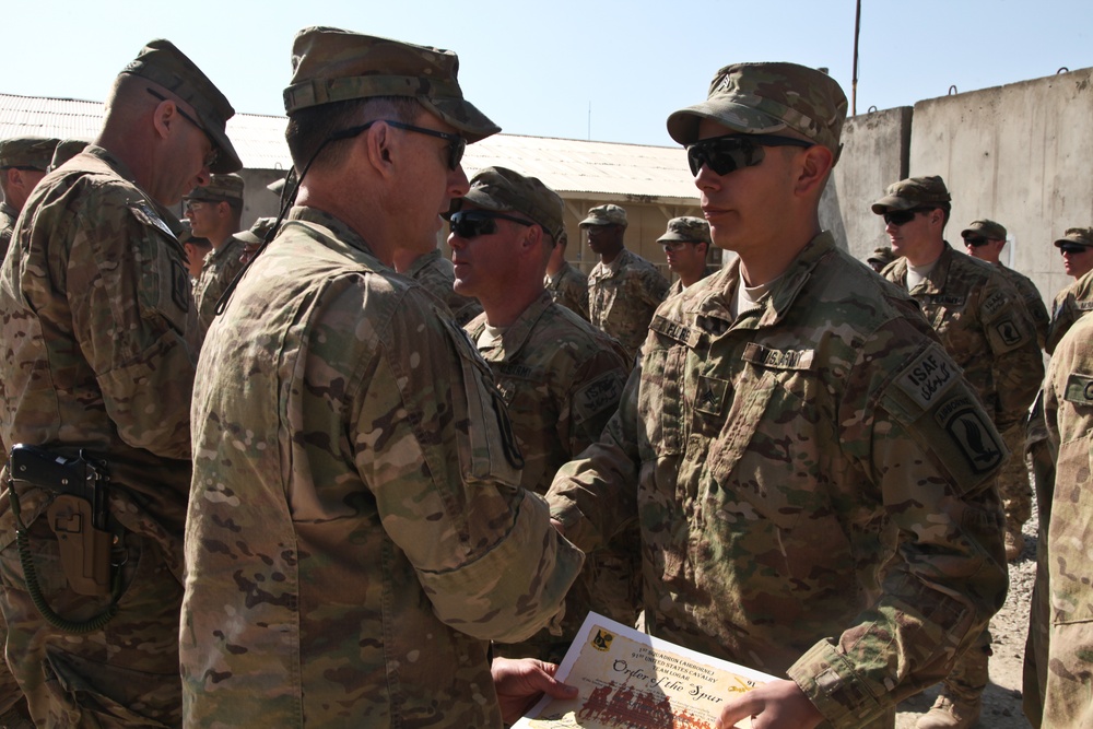 Special Troops Battalion, 173rd ABCT spur award ceremony