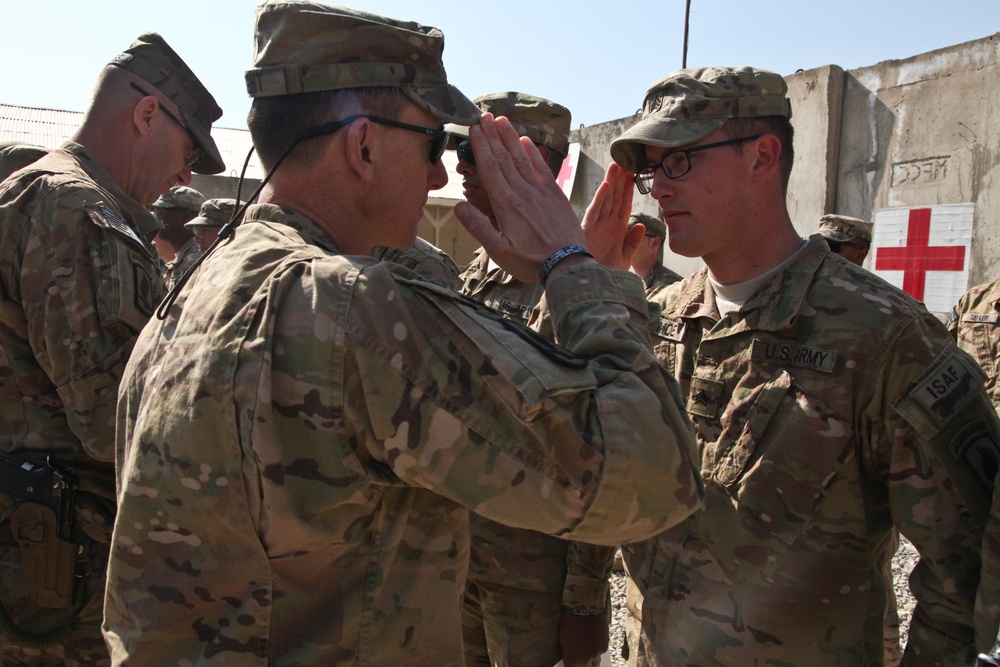 Special Troops Battalion, 173rd ABCT spur award ceremony