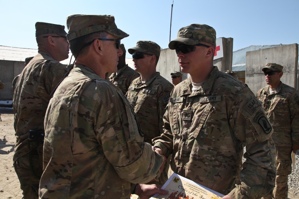 Special Troops Battalion, 173rd ABCT spur award ceremony