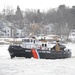 Coast Guard Cutter Shackle and Tackle break ice on the Penobscot River