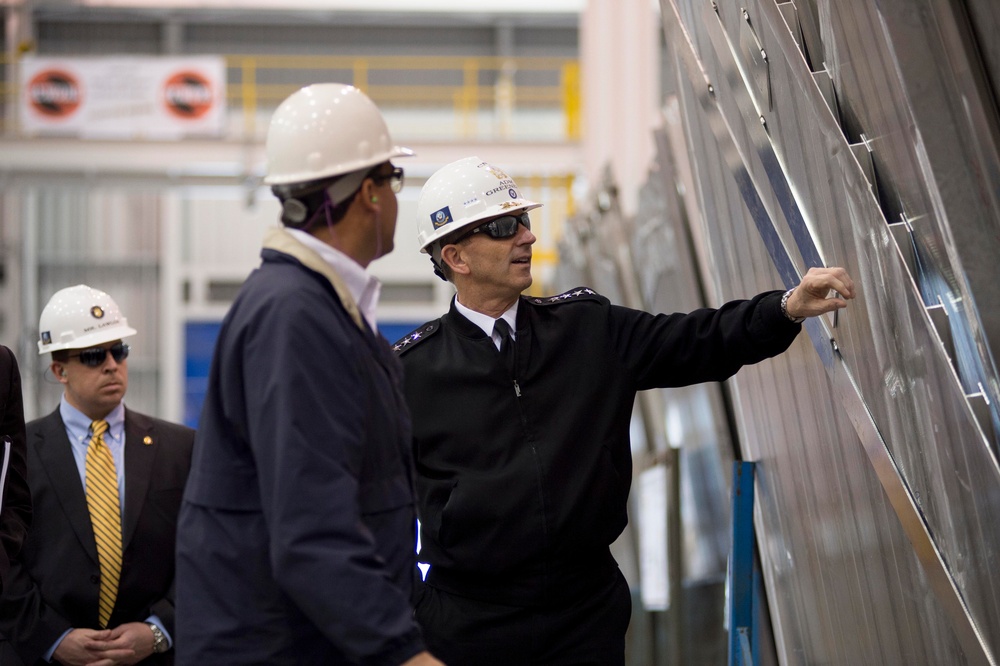 Visiting a shipbuilding facility