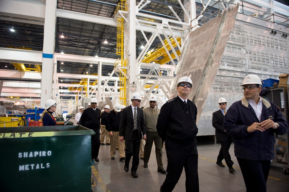 Visiting a shipbuilding facility