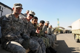 Soldiers hanging out