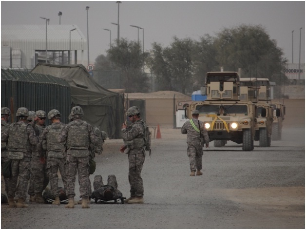 SECFOR soldiers evacuate simulated casualties