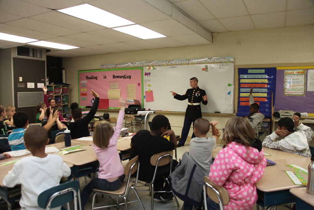Cherry Point service members inspire students during career day