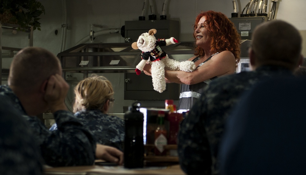 Lamb Chop visits USS Carl Vinson