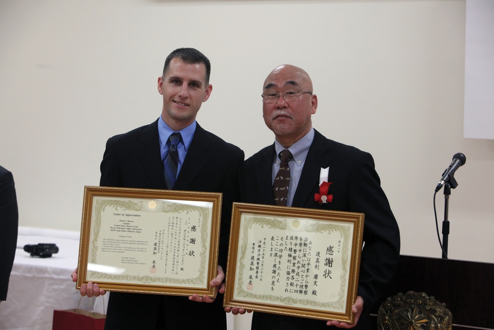 Okinawa police recognize hard work of Marines, translator