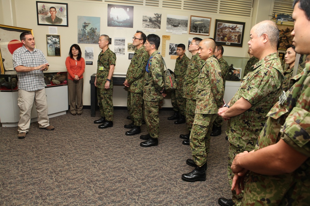 JGSDF members visit Battle of Okinawa historical display