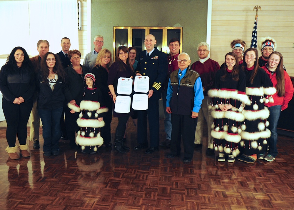 Coast Guard, Sun'aq Tribe of Kodiak sign joint cooperation agreement in Kodiak, Alaska