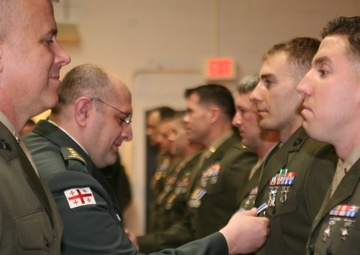 Republic of Georgia MOD, ACMC Recognize Marines and Sailor for GDP-ISAF Contributions