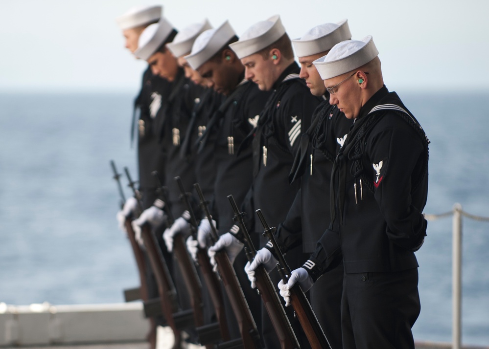 USS Carl Vinson crew conducts burials at sea