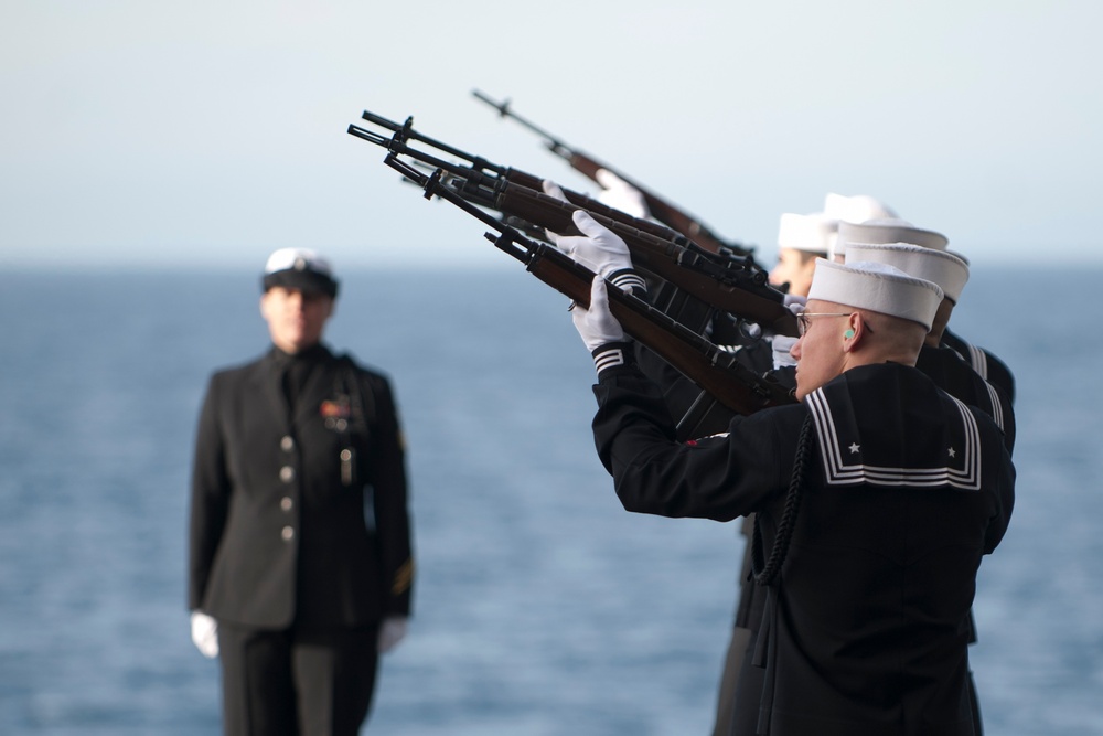 USS Carl Vinson crew conducts burials at sea