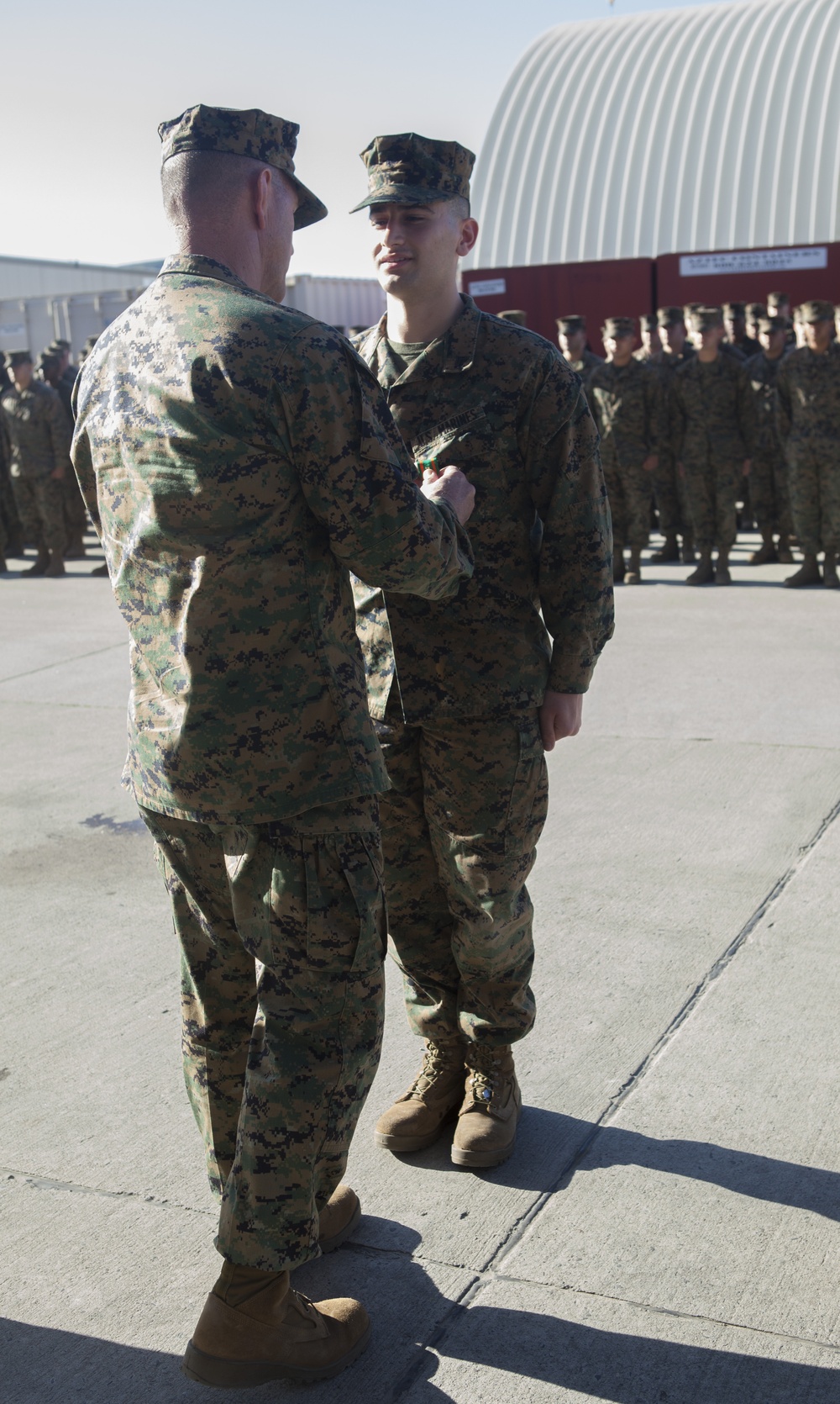 Marine awarded NAM with Combat V