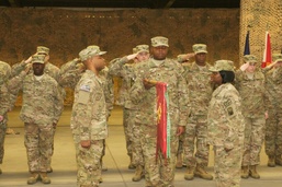 Movement control team cases colors, deploys to Afghanistan