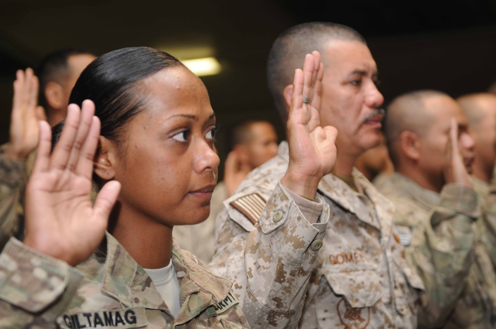 Service members serving in Afghanistan become citizens