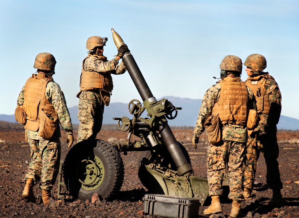 ‘All night Alpha’: Alpha Battery, 1st Battalion, 12th Marine Regiment fires 120 mm mortar system