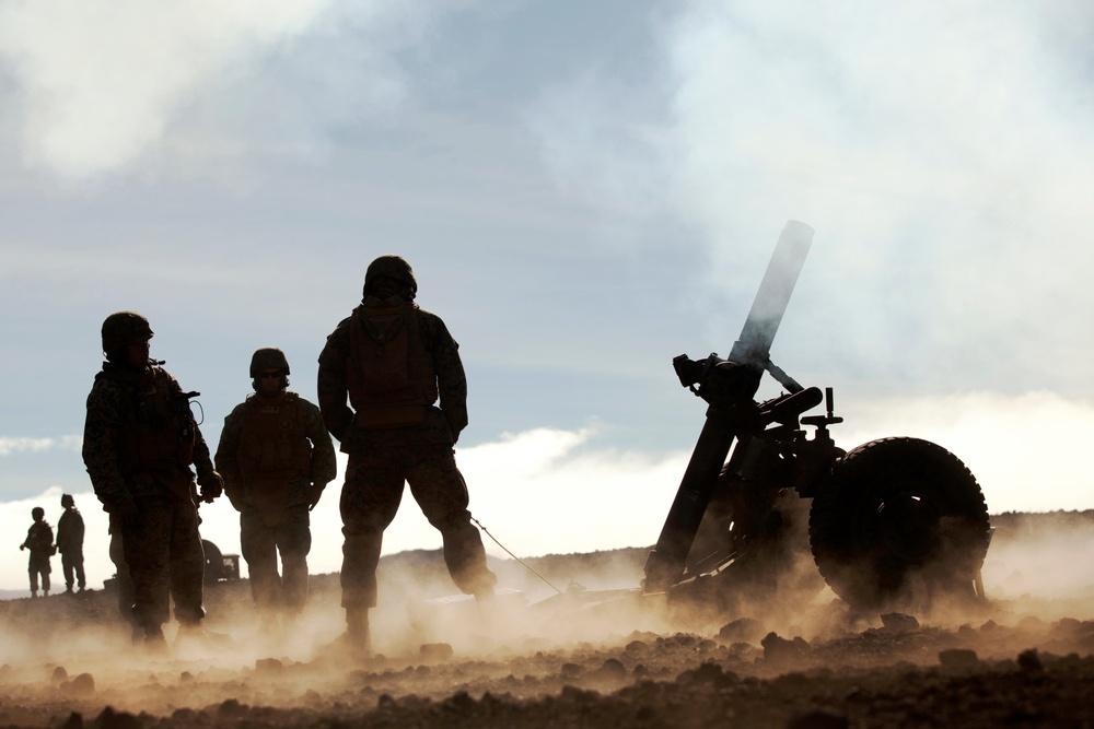 ‘All night Alpha’: Alpha Battery, 1st Battalion, 12th Marine Regiment fires 120 mm mortar system