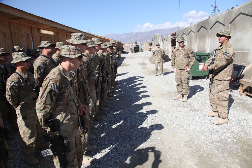 5th Battalion, 82nd Field Artillery Regiment promotion ceremony