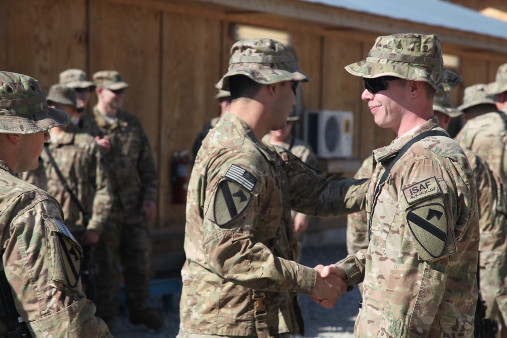 5th Battalion, 82nd Field Artillery Regiment promotion ceremony