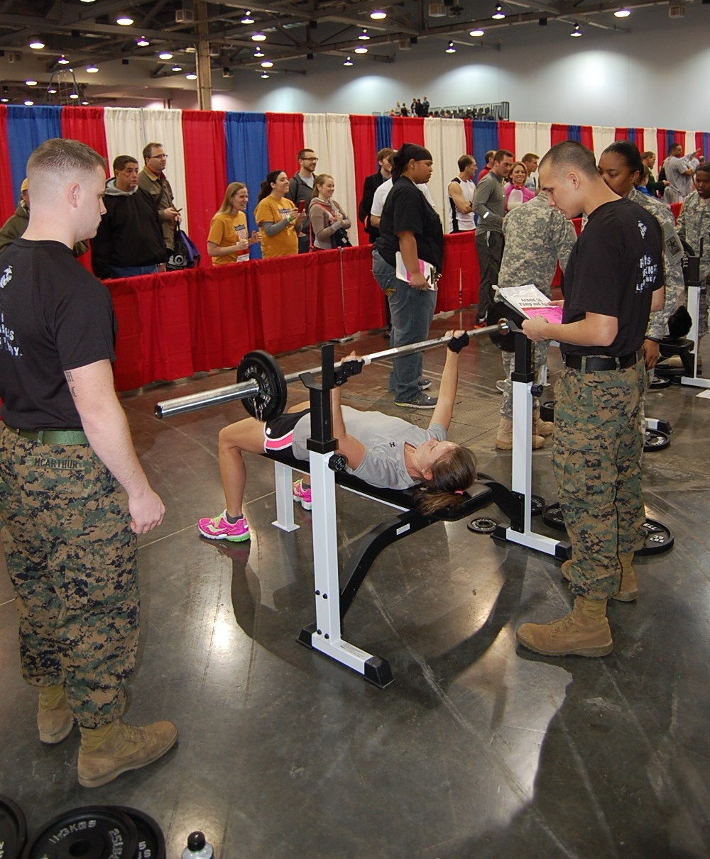 Marines Pump Up Competitors at the Arnold Sports Festival