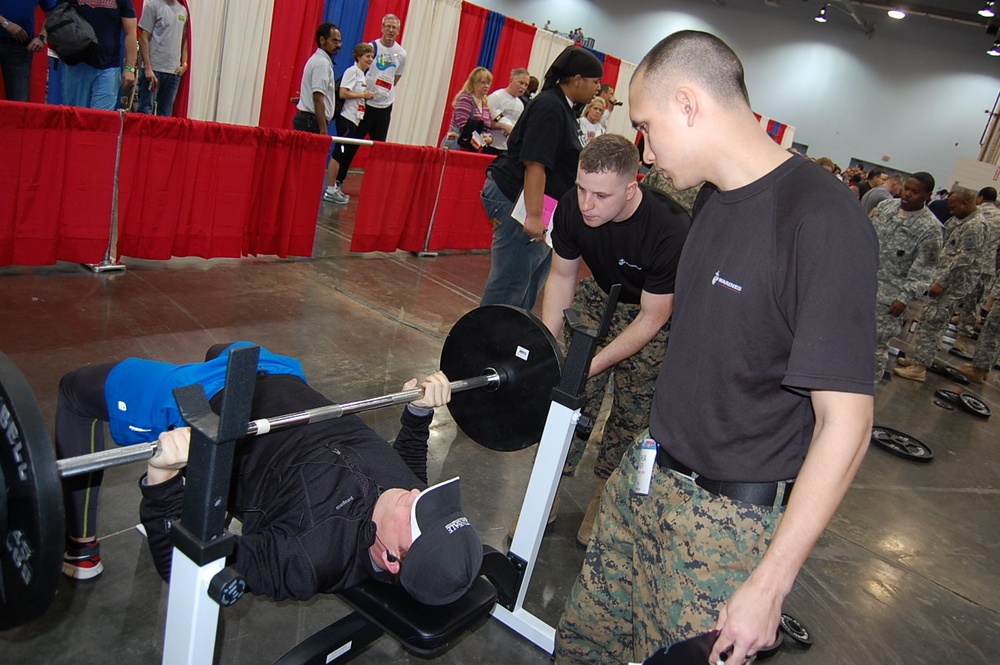Marines Pump Up Competitors at the Arnold Sports Festival