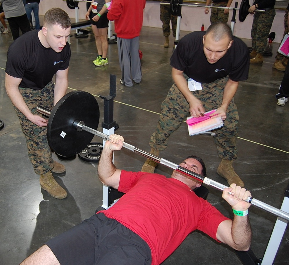 Marines Pump Up Competitors at the Arnold Sports Festival