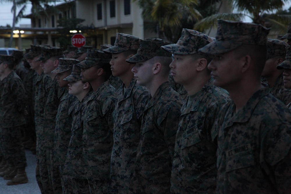 Marines fall in for Guahan Shield