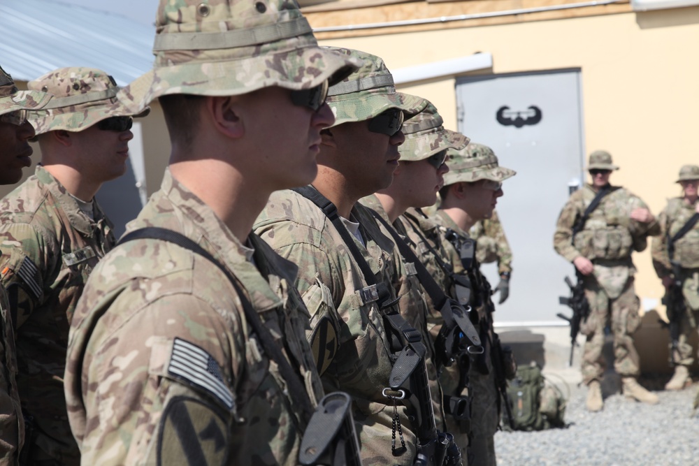 Promotion ceremony at FOB Julien